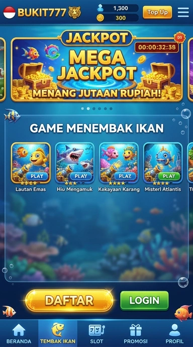 Tampilan antarmuka pengguna aplikasi bukit777 yang intuitif dan menarik.